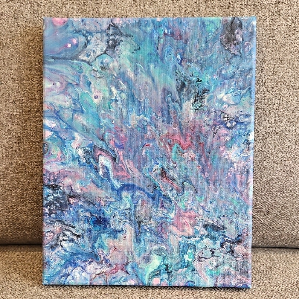 Abstract Blue and Pink Canvas Art